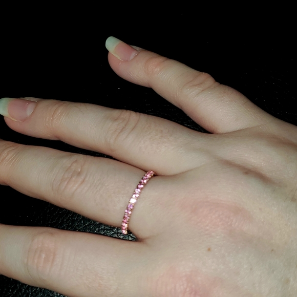 Pink Sapphire Full Eternity Band - Picture 6 of 8
